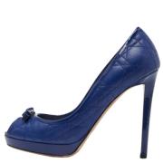 Pre-owned Leather heels Dior Vintage , Blue , Dames