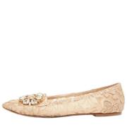 Pre-owned Lace flats Dolce & Gabbana Pre-owned , Beige , Dames