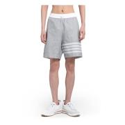 Ultra Light Nylon Rip Mid Thigh Shorts Thom Browne , Gray , Heren