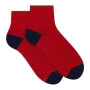Rode gestippelde korte katoenen sokken Gallo , Multicolor , Dames