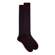 Burgundy Twin-Rib Cotton Socks Gallo , Multicolor , Heren