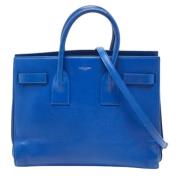 Pre-owned Leather totes Yves Saint Laurent Vintage , Blue , Dames