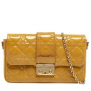 Pre-owned Leather clutches Dior Vintage , Yellow , Dames