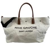 Pre-owned Canvas totes Yves Saint Laurent Vintage , White , Dames