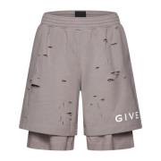 Beige Shorts met Wit/Blauw Givenchy , Beige , Heren