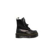 Zwart Gepolijst Leren Enkellaarsje Dr. Martens , Black , Heren