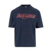 Blauwe T-shirts & Polos Ss24 Dsquared2 , Blue , Heren
