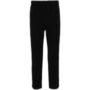 Zwarte Geplooide Broek Mid-Rise Elastische Issey Miyake , Black , Here...