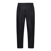 Pinstripe Wool Tapered Trousers Dolce & Gabbana , Black , Heren