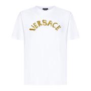 Slim Fit T-shirts en Polos Versace , White , Heren