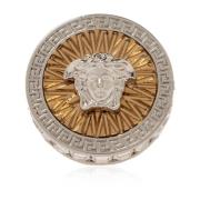 Ring met logo Versace , Gray , Heren