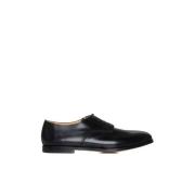 Zwarte platte schoenen amandel teen vetersluiting Premiata , Black , H...