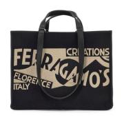 Logo Bedrukte Tote Tas Salvatore Ferragamo , Multicolor , Dames