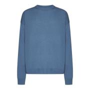 Ocean Blue Cashmere Crew-Neck Sweater Jil Sander , Blue , Heren