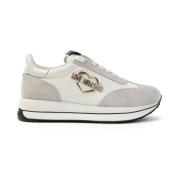 Nylon Sneakers met Hart Logo Love Moschino , White , Dames