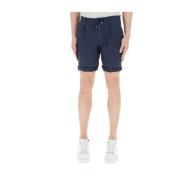 Blauwe Linnen Casual Shorts 40Weft , Blue , Heren
