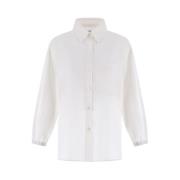 Wit Overhemd met Omgeslagen Manchetten Herno , White , Dames