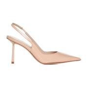 Patent Finish Pointed Toe Slingback Heels Le Silla , Beige , Dames