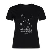 Logo-print T-shirt Zwart Maison Margiela , Black , Dames