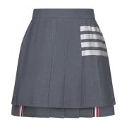 Geplooide Wol Mini Rok Thom Browne , Gray , Dames