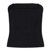 Zwarte Corsetstijl Strapless Top Róhe , Black , Dames