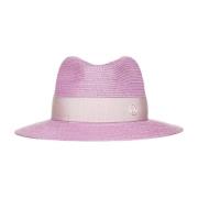 Bubblegum Pink Straw Ribbon Hat Maison Michel , Pink , Dames