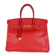 Pre-owned Leather handbags Hermès Vintage , Red , Dames