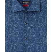 Casual Navy Print Shirt ROY Robson , Blue , Heren