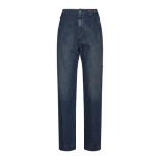 Indigo Wide Leg Denim Jeans MM6 Maison Margiela , Blue , Heren