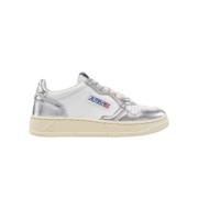 Bicolor Leren Sneakers, Wit/Zilver Autry , Multicolor , Heren