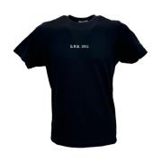 Casual Katoenen T-Shirt L.b.m. 1911 , Black , Heren