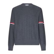 Gestreepte Crew Neck Sweater Thom Browne , Gray , Heren