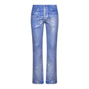 Verf Spatten Slim Fit Jeans Purple Brand , Blue , Heren