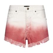 Helderrode Denim Shorts Ruwe Denim Alanui , Multicolor , Dames