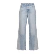 Blauwe Jeans Zoey Mid Zomer Paneel 7 For All Mankind , Blue , Dames