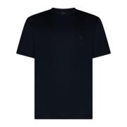 Blauwe Katoenen Logo Geborduurde T-shirts Giorgio Armani , Blue , Here...