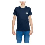 Blauw Katoenen T-shirt Mannen Korte Mouwen Emporio Armani , Blue , Her...