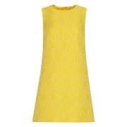 Bloemen Jacquard Mini Jurk Dolce & Gabbana , Yellow , Dames