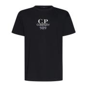 Zwart Lichtgewicht Jersey Logo T-shirt C.p. Company , Black , Heren