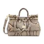 Animalier Leren Handtas met Flap Sluiting Dolce & Gabbana , Multicolor...