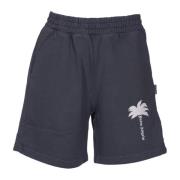 Grijze Logo Bermuda Shorts Elastische Taille Palm Angels , Gray , Here...