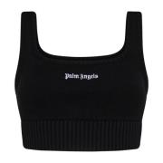 Klassieke Logo Gebreide Top Palm Angels , Black , Dames