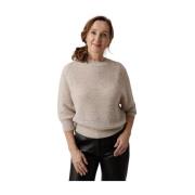 Gebreide Pullover met Ronde Hals Peserico , Gray , Dames