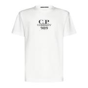 Geborduurd Logo Crew Neck T-shirt C.p. Company , White , Heren