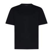 Zwarte Katoenen Crew Neck T-shirts Brunello Cucinelli , Black , Heren