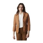 Stijlvolle Leren Jas voor Vrouwen Bully , Brown , Dames