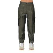 Cargo broek met trekkoord en manchet Aspesi , Green , Dames