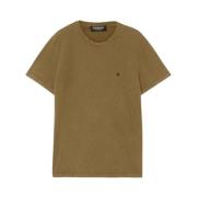 Casual Katoenen T-shirt in Diverse Kleuren Dondup , Green , Heren