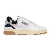 Witte Blauwe Leren Sneakers Autry , Multicolor , Heren