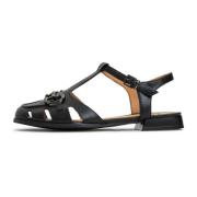 Zwarte Platte Sandalen Aisha Cesare Gaspari , Black , Dames